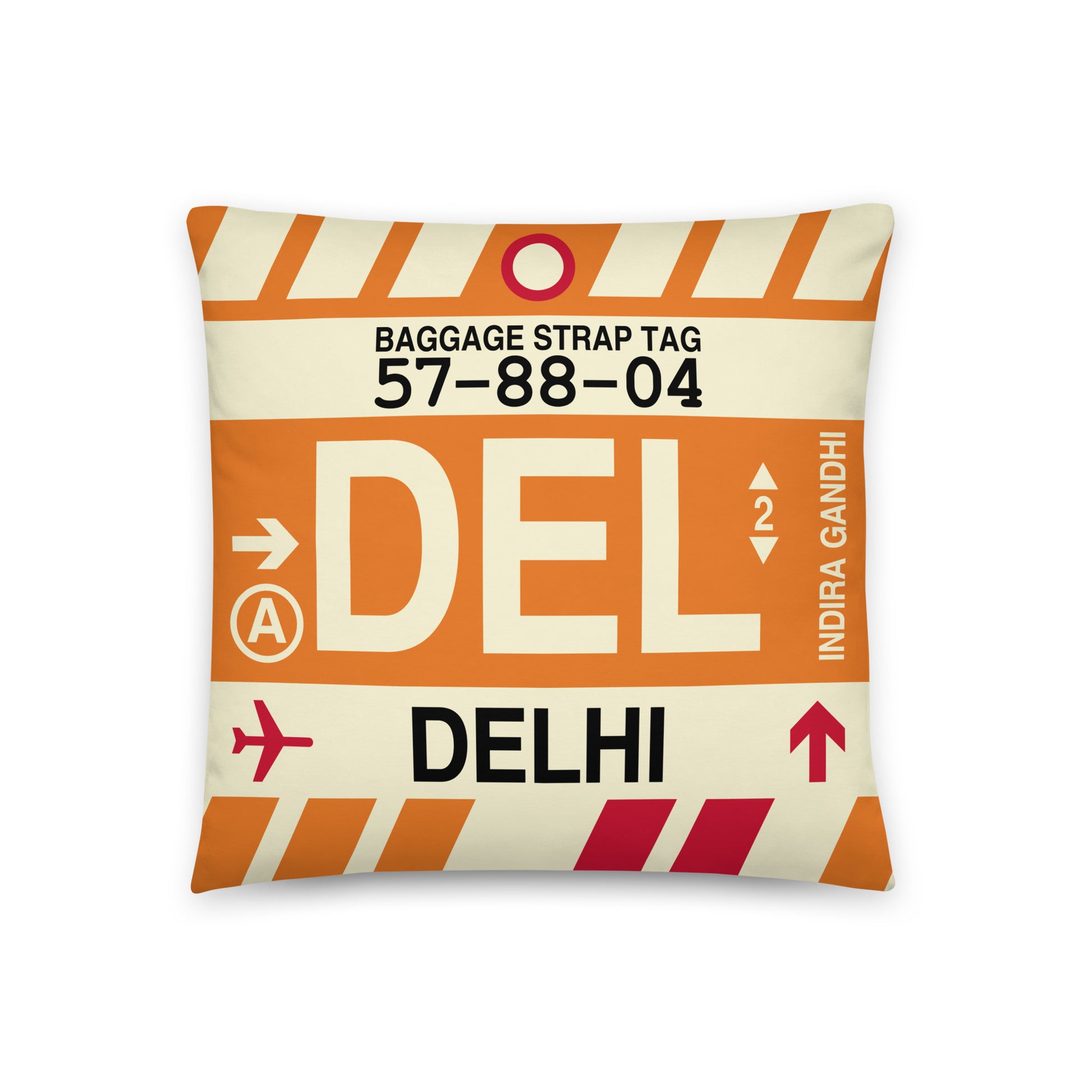 Travel Gift Throw PIllow • DEL Delhi • YHM Designs - Image 01