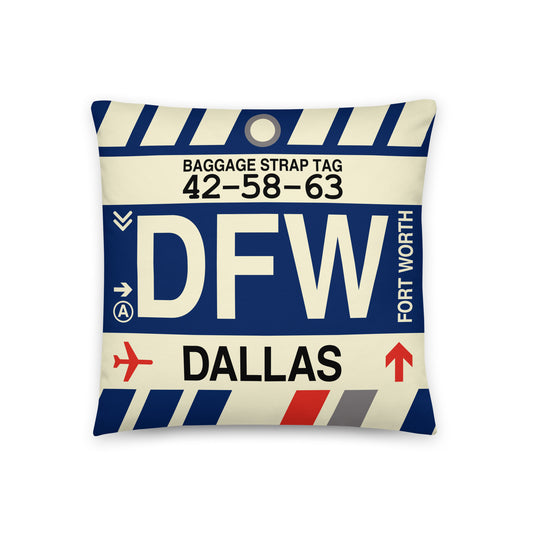 Travel Gift Throw PIllow • DFW Dallas • YHM Designs - Image 01