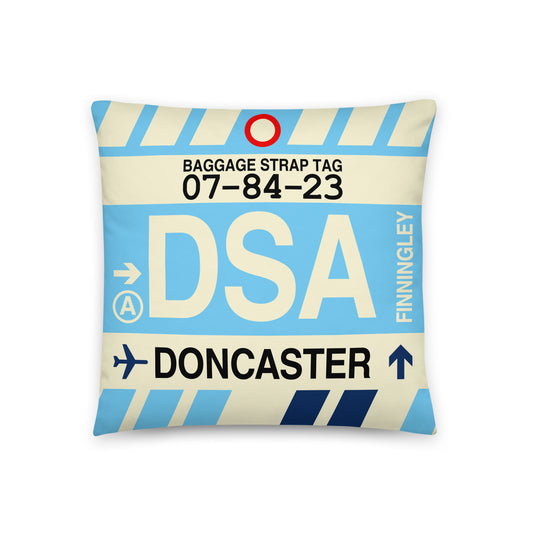 Travel Gift Throw PIllow • DSA Doncaster • YHM Designs - Image 01