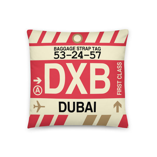 Travel Gift Throw PIllow • DXB Dubai • YHM Designs - Image 01