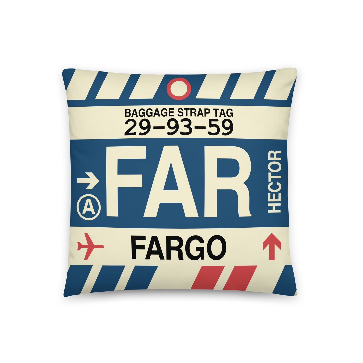 Travel-Themed Throw Pillow • FAR Fargo • YHM Designs - Image 01