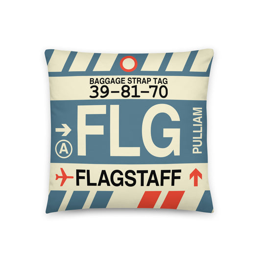 Travel Gift Throw PIllow • FLG Flagstaff • YHM Designs - Image 01