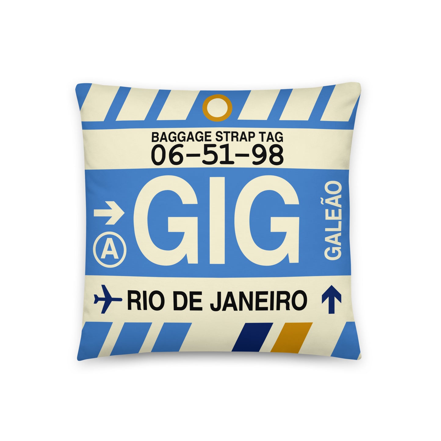 Travel Gift Throw Pillow • GIG Rio de Janeiro Souvenir • YHM Designs - Image 01