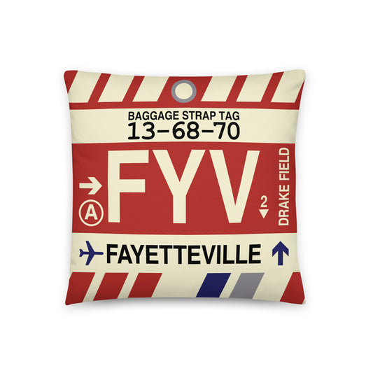 Travel Gift Throw PIllow • FYV Fayetteville • YHM Designs - Image 01