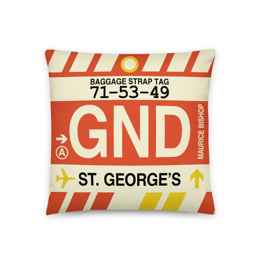 Travel Gift Throw PIllow • GND St. George's • YHM Designs - Image 01