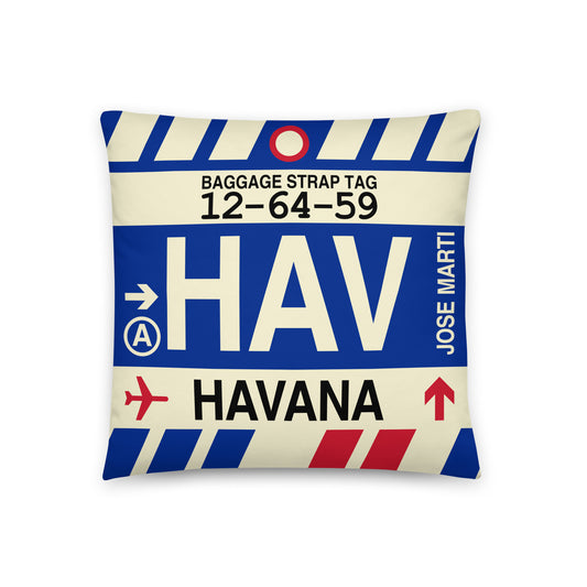 Travel Gift Throw PIllow • HAV Havana • YHM Designs - Image 01