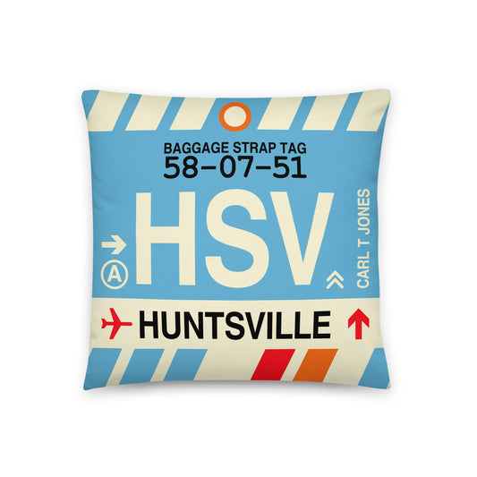 Travel Gift Throw PIllow • HSV Huntsville • YHM Designs - Image 01