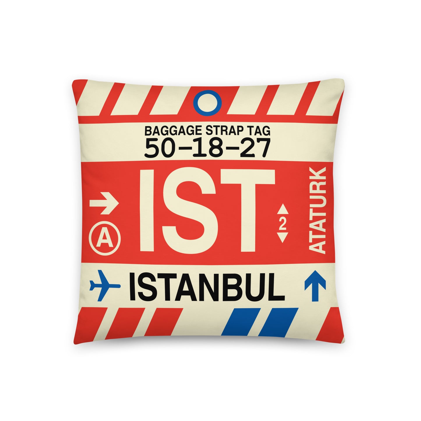 Travel-Themed Throw Pillow • IST Istanbul • YHM Designs - Image 01