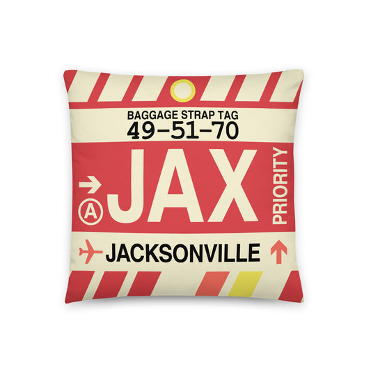 Travel Gift Throw PIllow • JAX Jacksonville • YHM Designs - Image 01