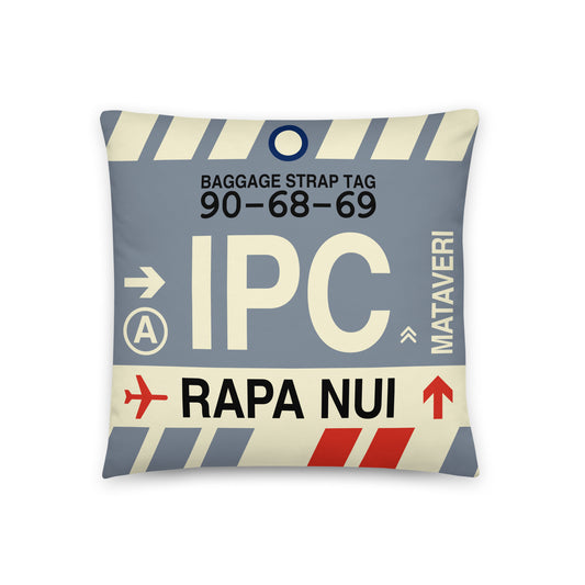 Travel Gift Throw PIllow • IPC Rapa Nui • YHM Designs - Image 01