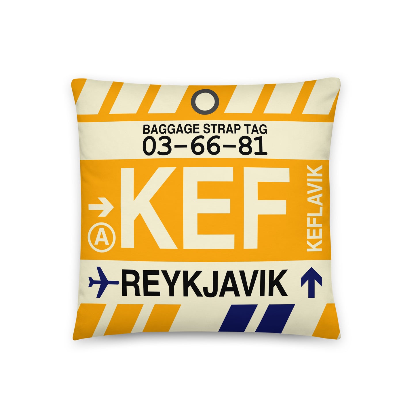Travel-Themed Throw Pillow • KEF Reykjavik • YHM Designs - Image 01