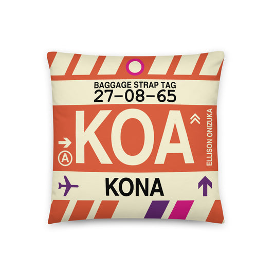 Travel Gift Throw PIllow • KOA Kona • YHM Designs - Image 01