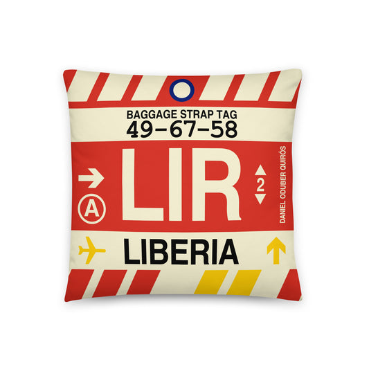 Travel Gift Throw PIllow • LIR Liberia • YHM Designs - Image 01