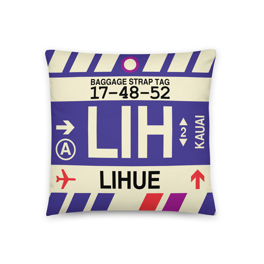 Travel Gift Throw PIllow • LIH Lihue • YHM Designs - Image 01