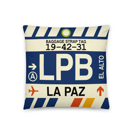 Travel Gift Throw PIllow • LPB La Paz • YHM Designs - Image 01