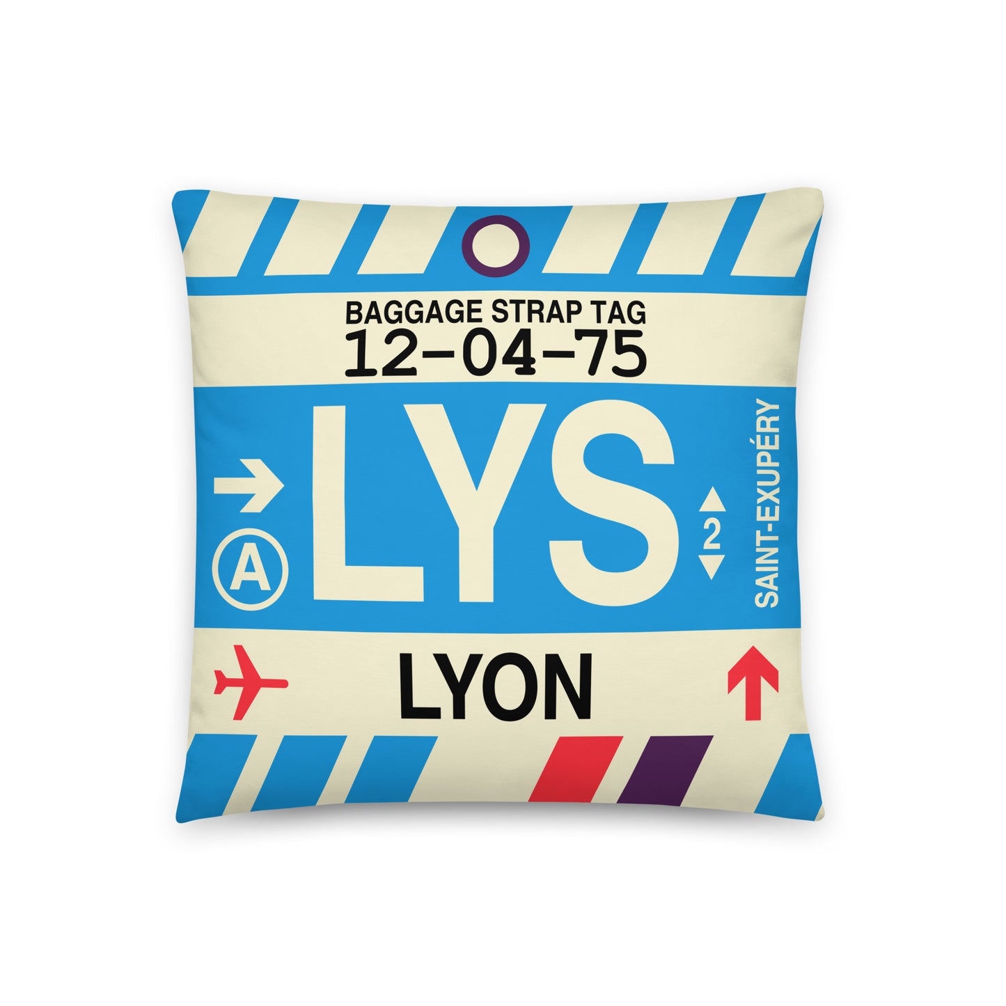 Travel-Themed Throw Pillow • LYS Lyon • YHM Designs - Image 01