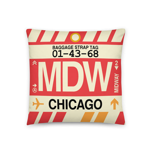 Travel Gift Throw PIllow • MDW Chicago • YHM Designs - Image 01