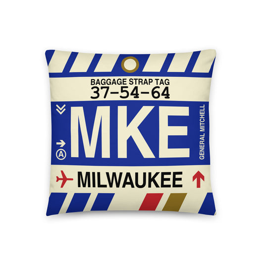 Travel Gift Throw PIllow • MKE Milwaukee • YHM Designs - Image 01