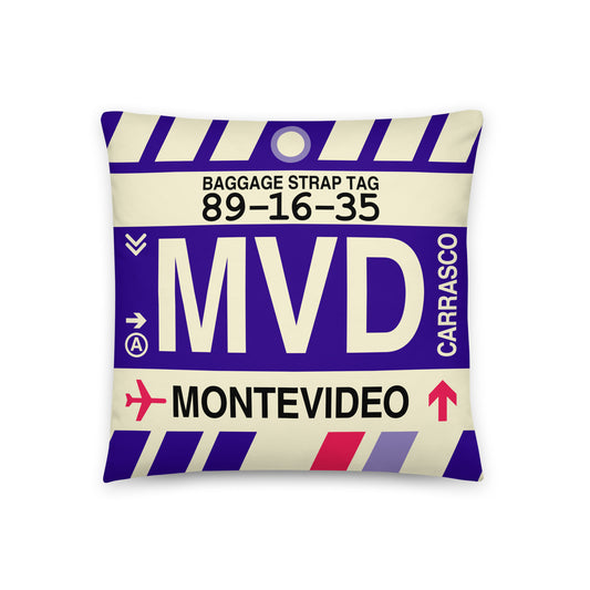 Travel Gift Throw PIllow • MVD Montevideo • YHM Designs - Image 01