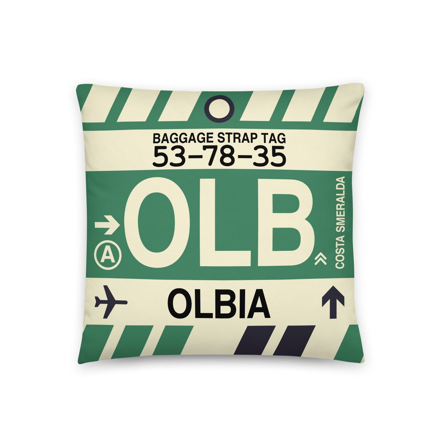 Travel Gift Throw Pillow • OLB Olbia • YHM Designs - Image 01