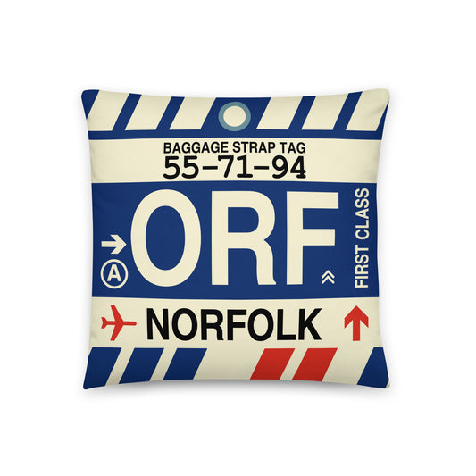Travel Gift Throw PIllow • ORF Norfolk • YHM Designs - Image 01