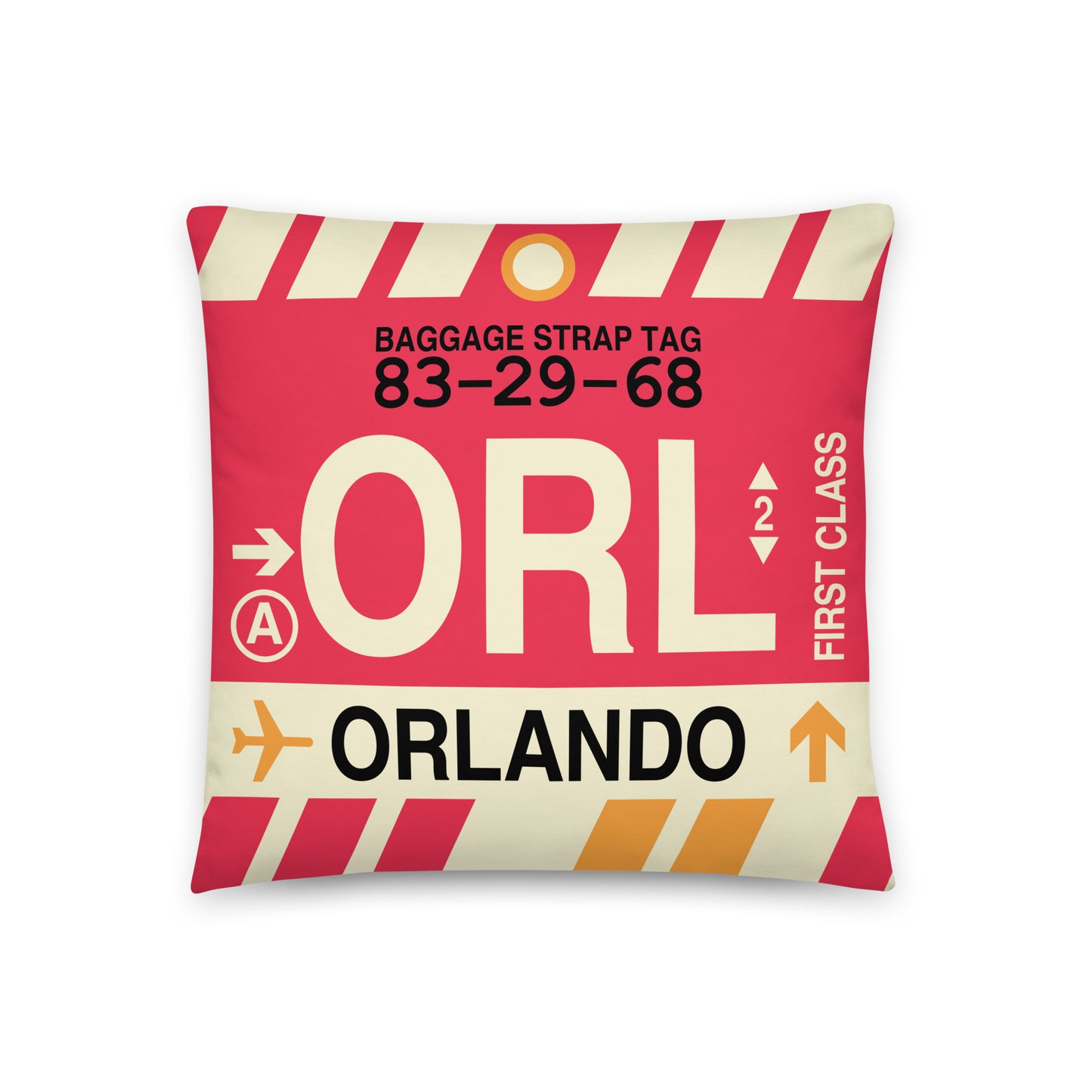 Travel-Themed Throw Pillow • ORL Orlando • YHM Designs - Image 01