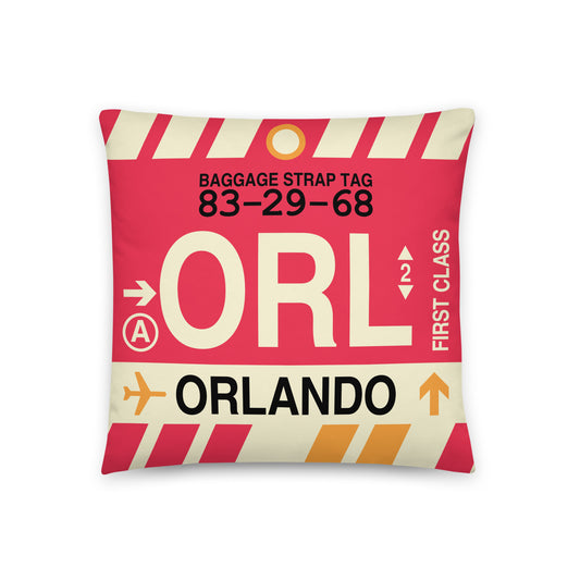 Travel Gift Throw PIllow • ORL Orlando • YHM Designs - Image 01