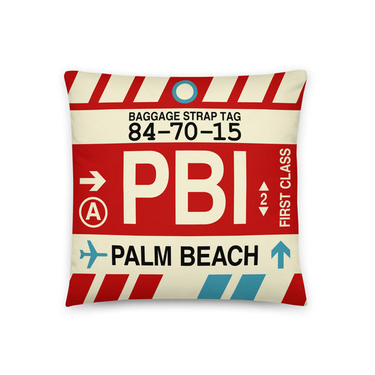 Travel Gift Throw PIllow • PBI Palm Beach • YHM Designs - Image 01