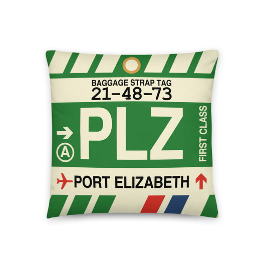 Travel Gift Throw PIllow • PLZ Port Elizabeth • YHM Designs - Image 01