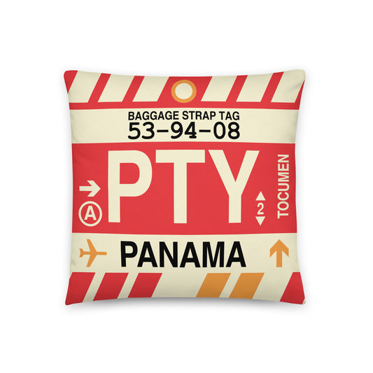 Travel Gift Throw PIllow • PTY Panama City • YHM Designs - Image 01
