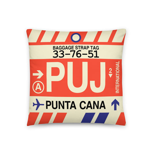 Travel Gift Throw PIllow • PUJ Punta Cana • YHM Designs - Image 01