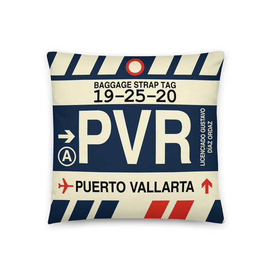 Travel Gift Throw PIllow • PVR Puerto Vallarta • YHM Designs - Image 01