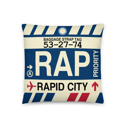 Travel Gift Throw PIllow • RAP Rapid City • YHM Designs - Image 01