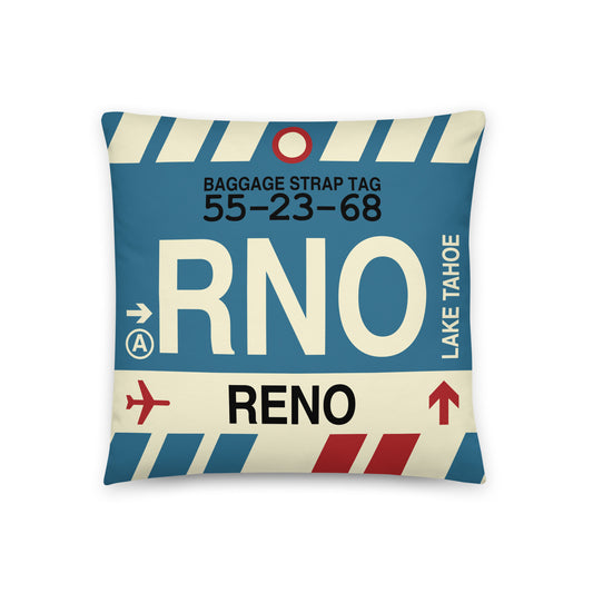 Travel Gift Throw PIllow • RNO Reno • YHM Designs - Image 01