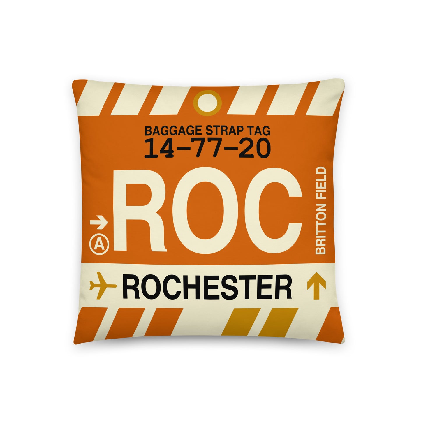 Travel Gift Throw Pillow • ROC Rochester Souvenir • YHM Designs - Image 01