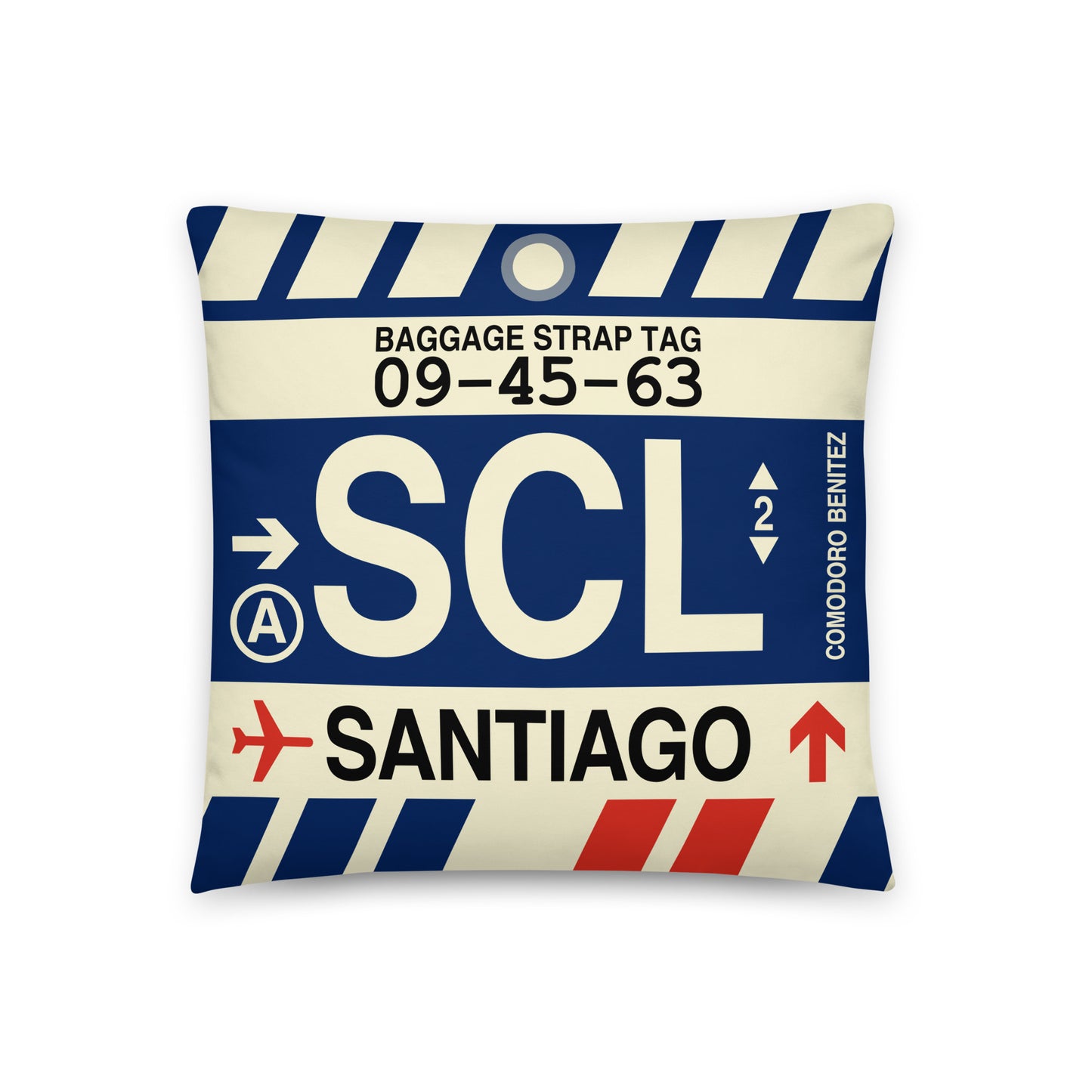Travel Gift Throw Pillow • SCL Santiago • YHM Designs - Image 01