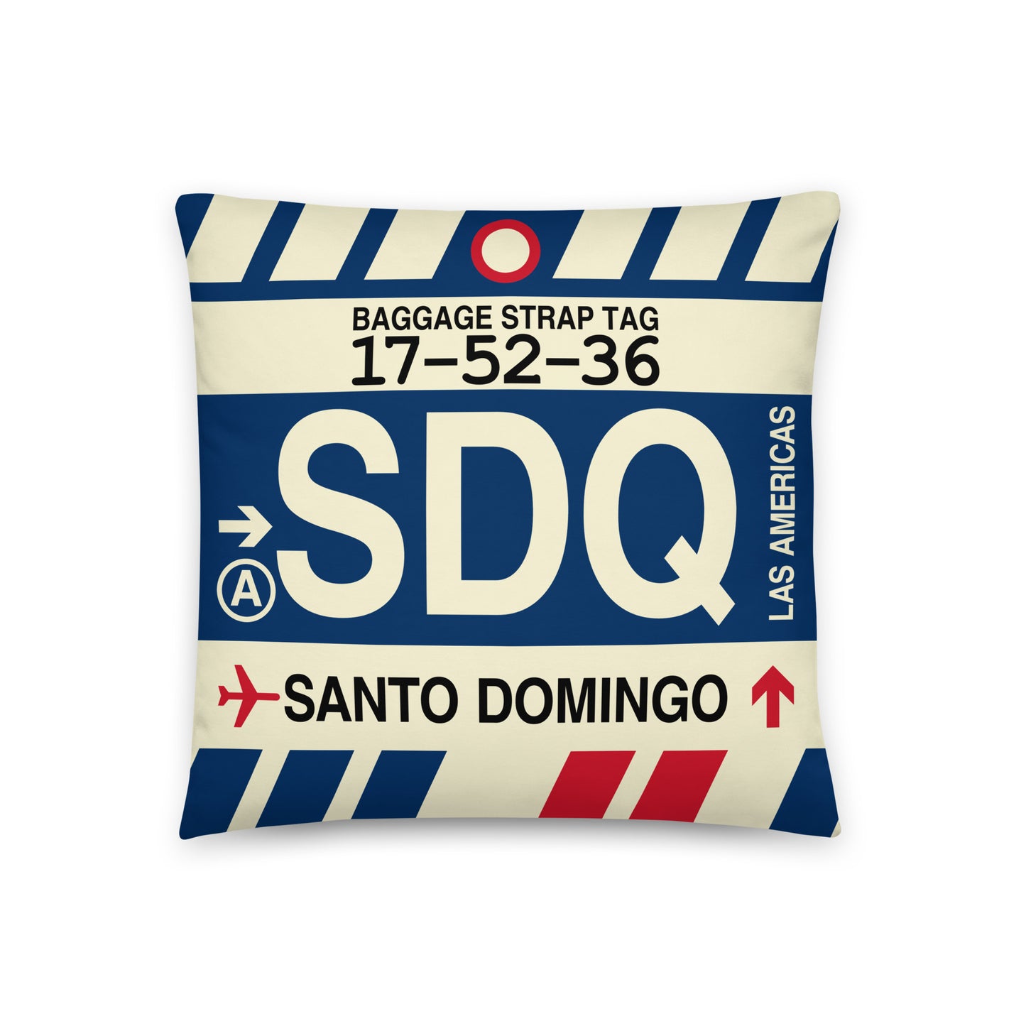 Travel Gift Throw Pillow • SDQ Santo Domingo Souvenir • YHM Designs - Image 01