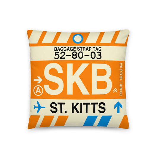 Travel Gift Throw PIllow • SKB St. Kitts • YHM Designs - Image 01