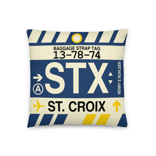 Travel Gift Throw PIllow • STX St. Croix • YHM Designs - Image 01