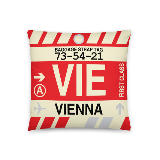 Travel Gift Throw PIllow • VIE Vienna • YHM Designs - Image 01
