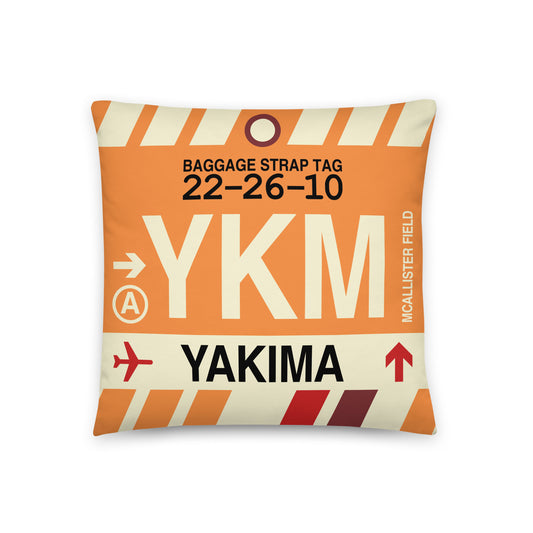 Travel Gift Throw PIllow • YKM Yakima • YHM Designs - Image 01