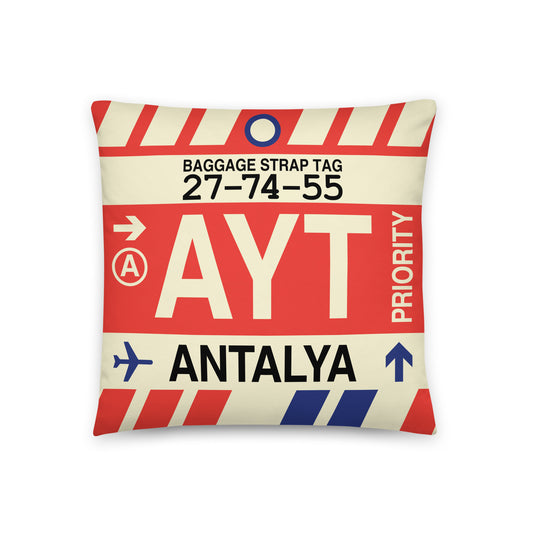 Travel Gift Throw PIllow • AYT Antalya • YHM Designs - Image 01