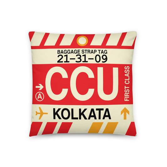 Travel Gift Throw PIllow • CCU Kolkata • YHM Designs - Image 01
