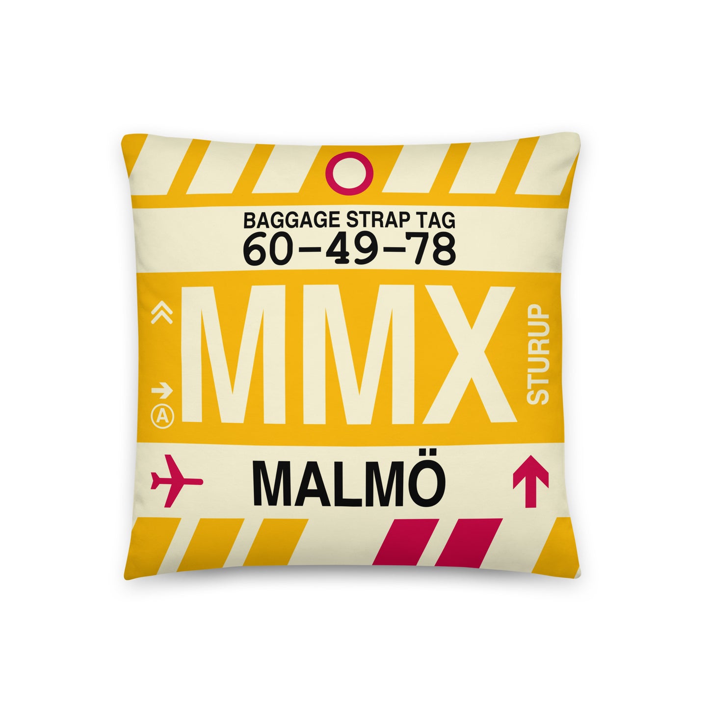 Travel Gift Throw Pillow • MMX Malmo Souvenir • YHM Designs - Image 01