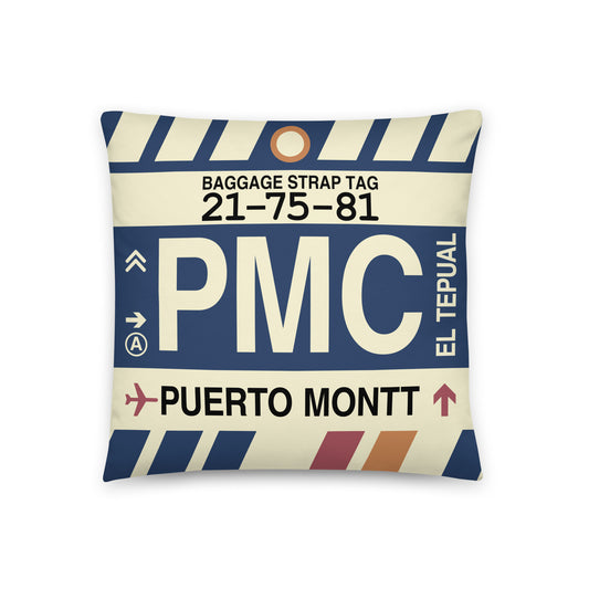 Travel Gift Throw PIllow • PMC Puerto Montt • YHM Designs - Image 01