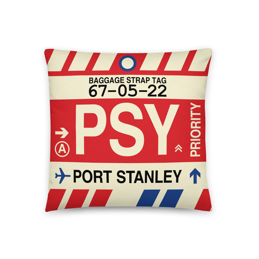 Travel Gift Throw PIllow • PSY Port Stanley • YHM Designs - Image 01