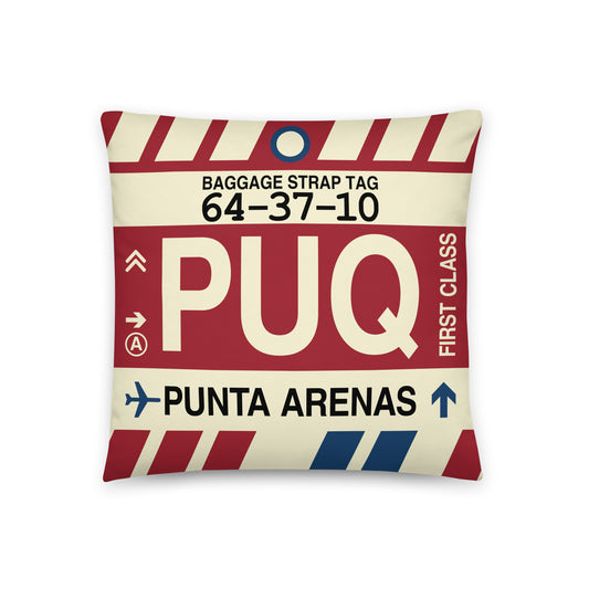 Travel Gift Throw PIllow • PUQ Punta Arenas • YHM Designs - Image 01