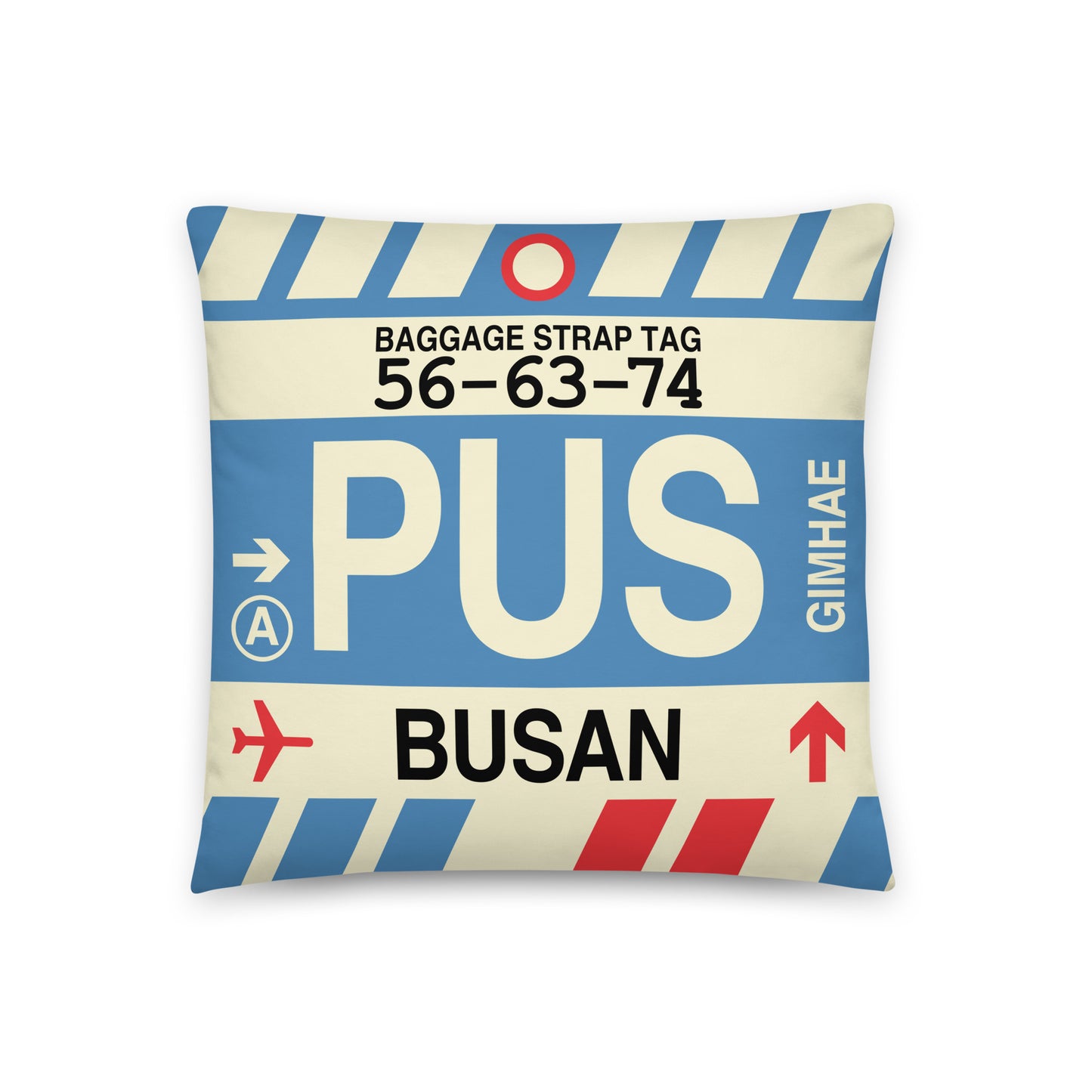 Travel Gift Throw Pillow • PUS Busan • YHM Designs - Image 01