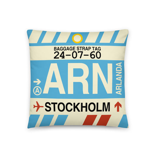 Travel Gift Throw PIllow • ARN Stockholm • YHM Designs - Image 01
