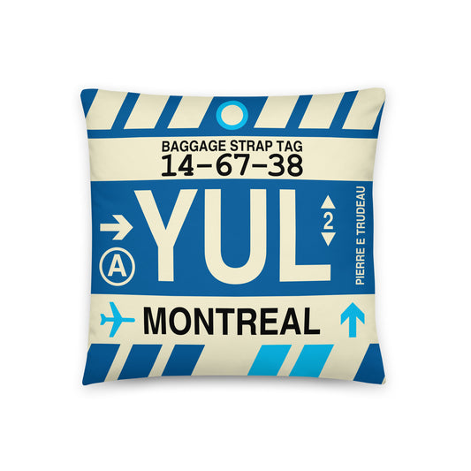 Travel Gift Throw PIllow • YUL Montreal • YHM Designs - Image 01